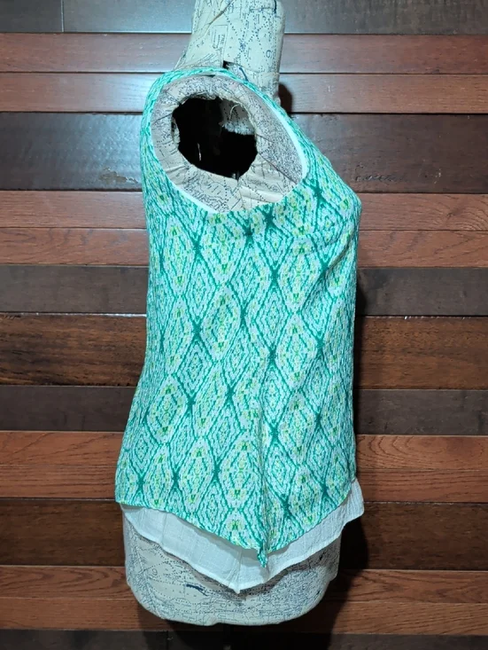 AB Studio Green Patterned Sleeveless Camisole - Picture 7 of 10